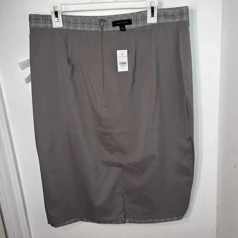 The Tall High Waist Seamed‎ Lined Career,Office  Pencil Skirt in Plaid